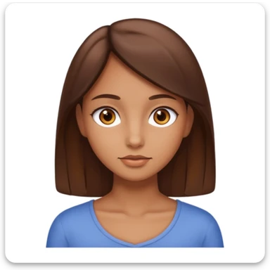A tan girl with brown eyes and 3B Brown hair  sticker