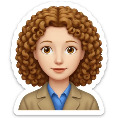 really long hair light brown curly pale skin middle age but really long hair sticker