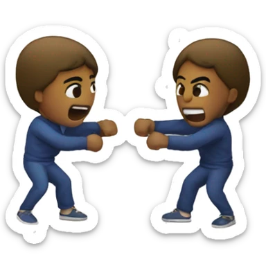fighting siblings wit and one trying to split them up pillow sticker