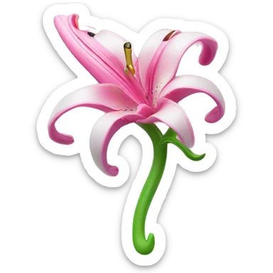 hair claw/clip with pink lily ( accessory)  sticker