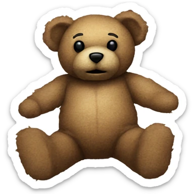 coquette aesthetic, old looking destroyed worn teddy bear sticker