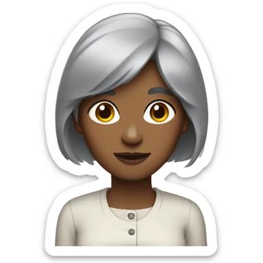 Gray haired woman with bangs sticker