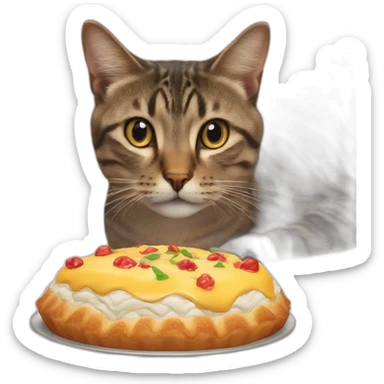 un chat sur une tortu sticker