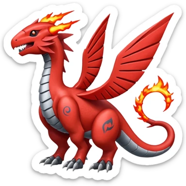 Skarmory-Salamence-Guilmon-Rhyperior-Herdier-fusion (full body) sticker