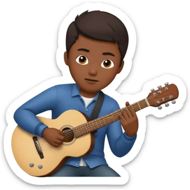 Asian guy playing guitar sticker