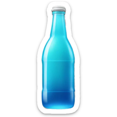 A bottle of glowing blue soda sticker
