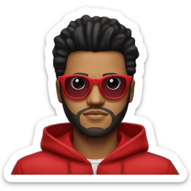 the weeknd red costume with glasses sticker
