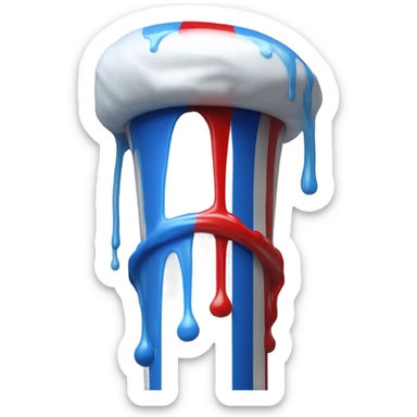 Barber pole with surgeon coat & dripping colors sticker