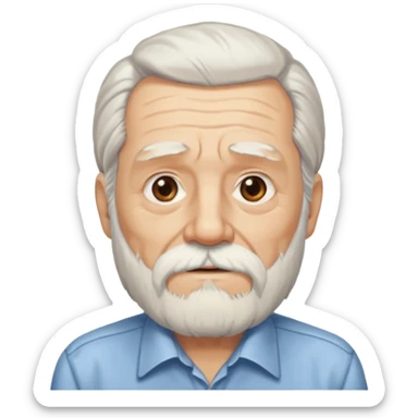 glasses elderly man long hair and long bearded with shirt sticker