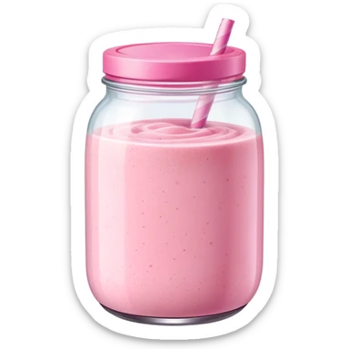 pink smoothie in a jar sticker