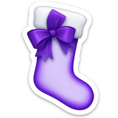 Purple Christmas stocking with purple bow sticker