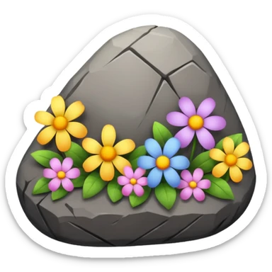 rock giving flowers sticker