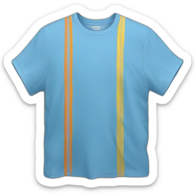 T-shirt with Strip blu and yellow and orange sticker