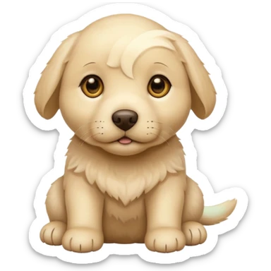 beige labrador puppy sticker