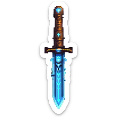 ancient magic blade with runes and glowing aura sticker