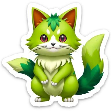 Sprigatito-Meowscarada-Pokémon-Fakémon-animal-fusion (full body) sticker