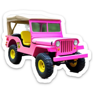 Color shift Pink-yellow 1942 Willy’s  army jeep rc car sticker