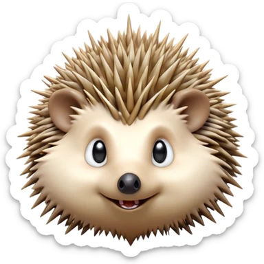 Cinematic Comical Hedgehog Portrait Emoji, Head tilted dramatically with an exaggeratedly surprised expression and wide, comically expressive eyes, featuring a small, spiky body with quills that seem to dance with playful energy, Simplified yet hilariously expressive features, highly detailed, glowing with a slightly sassy woodland glow, high shine, dramatic yet playful, stylized with an air of cheeky hedgehog mischief, soft glowing outline, capturing the essence of a meme-worthy hedgehog that looks ready to roll its way into viral fame! sticker