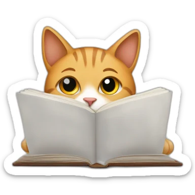 A cat reader  sticker