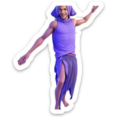 barefoot boy smiling indoors sticker