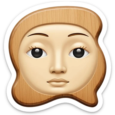 wood face gua sha tool, smooth, natural wood color, simple, no text sticker