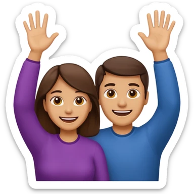 Mom and dad emoji throwing their hands up like they don't know sticker