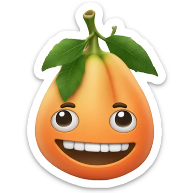 papaya fruit with face sticker