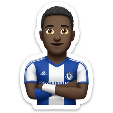 footballer with chelsea shirt  sticker