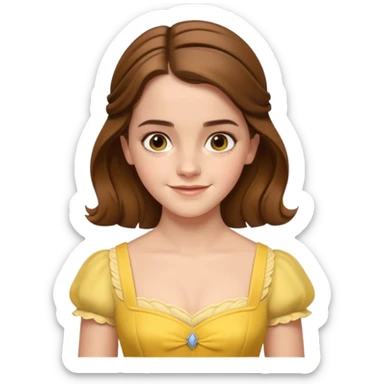 emma watson long hair as belle Cinematic Realistic sticker