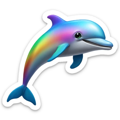 Beautiful rainbow dolphin sticker