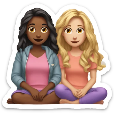 Jenna and Emma are having a sleepover  sticker
