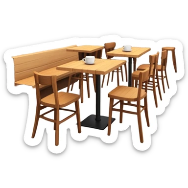 generate realistic detailed coffee shop in 3d style sticker