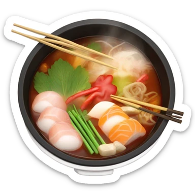 hot pot with chopsticks sticker