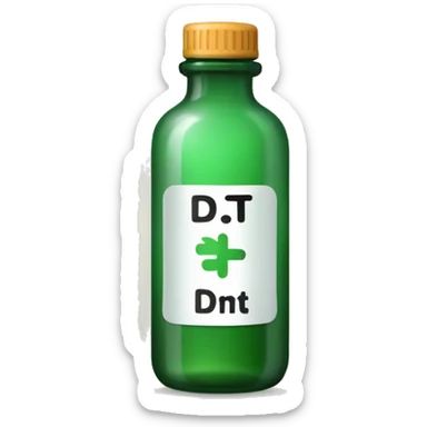 a bottle of medicine labeled DDT. sticker