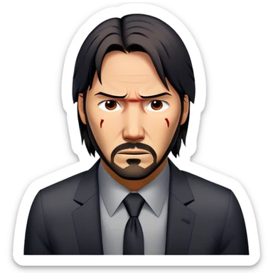 john wick in distraught and tired  sticker