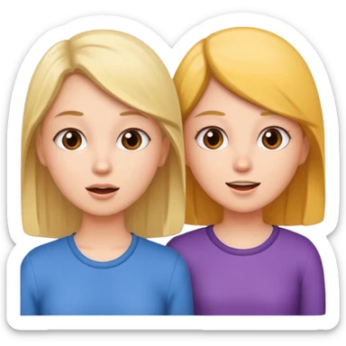 two girls practice speaking sticker