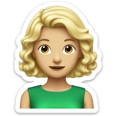 green dress with blonde girl sticker