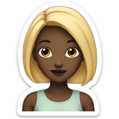 Girl with black hear sticker