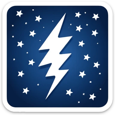 lightning bolt in the nights sky  sticker