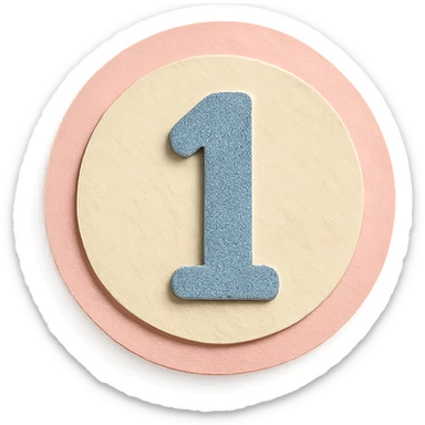 soft pastel simple number icon for bullet journal with a pink border sticker