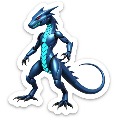 Shiny Cool Futuristic Salandit-Lombax-Sergal-Cyclizar-Genesect-Pokémon, full body sticker