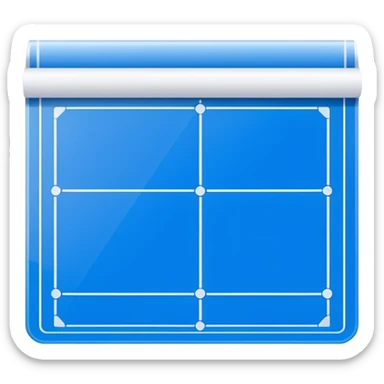 Clean white icon of a blank blueprint or empty document with light outlines, minimalist vector style, transparent background. sticker