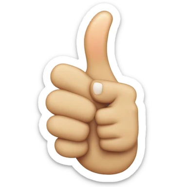 A thumbs up with a middle finger on the thumb sticker