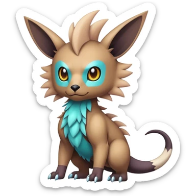 cool colorful dark pastel edgy fantasy animal hybrid Fakemon full body sticker