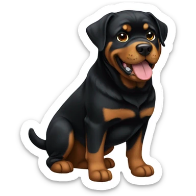 Create me a cute Rottweiler that you can see in its entirety  sticker