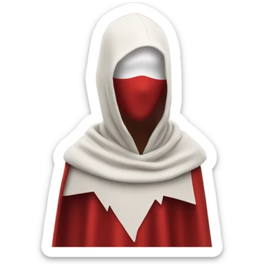 faceless mannequin flying red cape without hood sticker