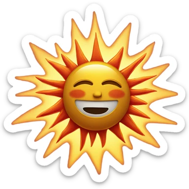 Sun and fire emoji well mixed sticker