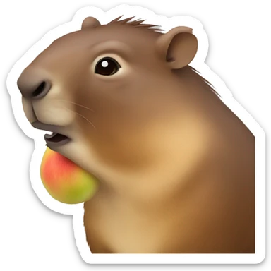 Capibara con manzana  sticker