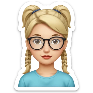Ponytail Girl with Glasses sticker