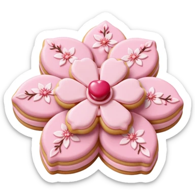 Cherry blossom shaped cookies  sticker